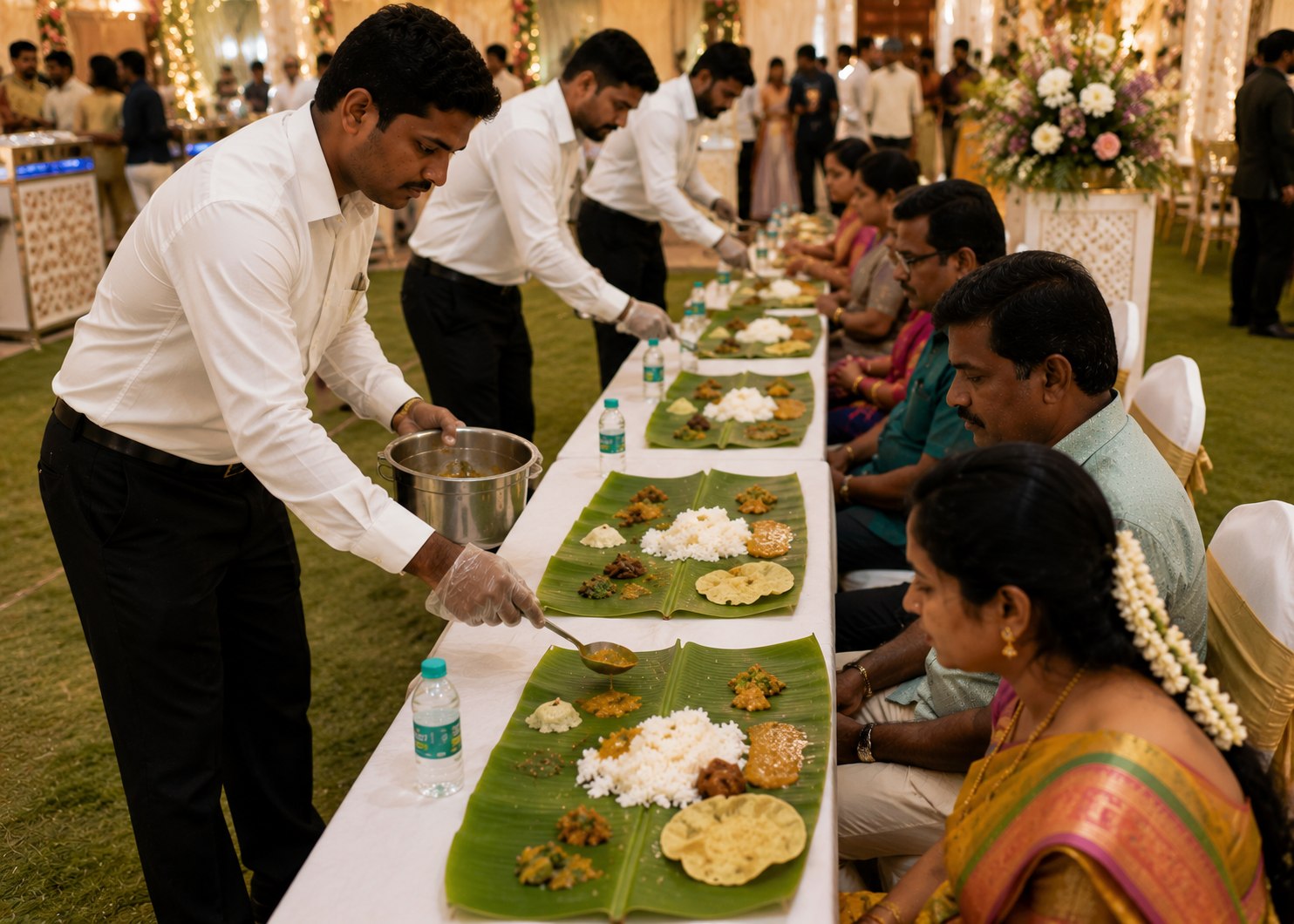 Banana leaf lunch service