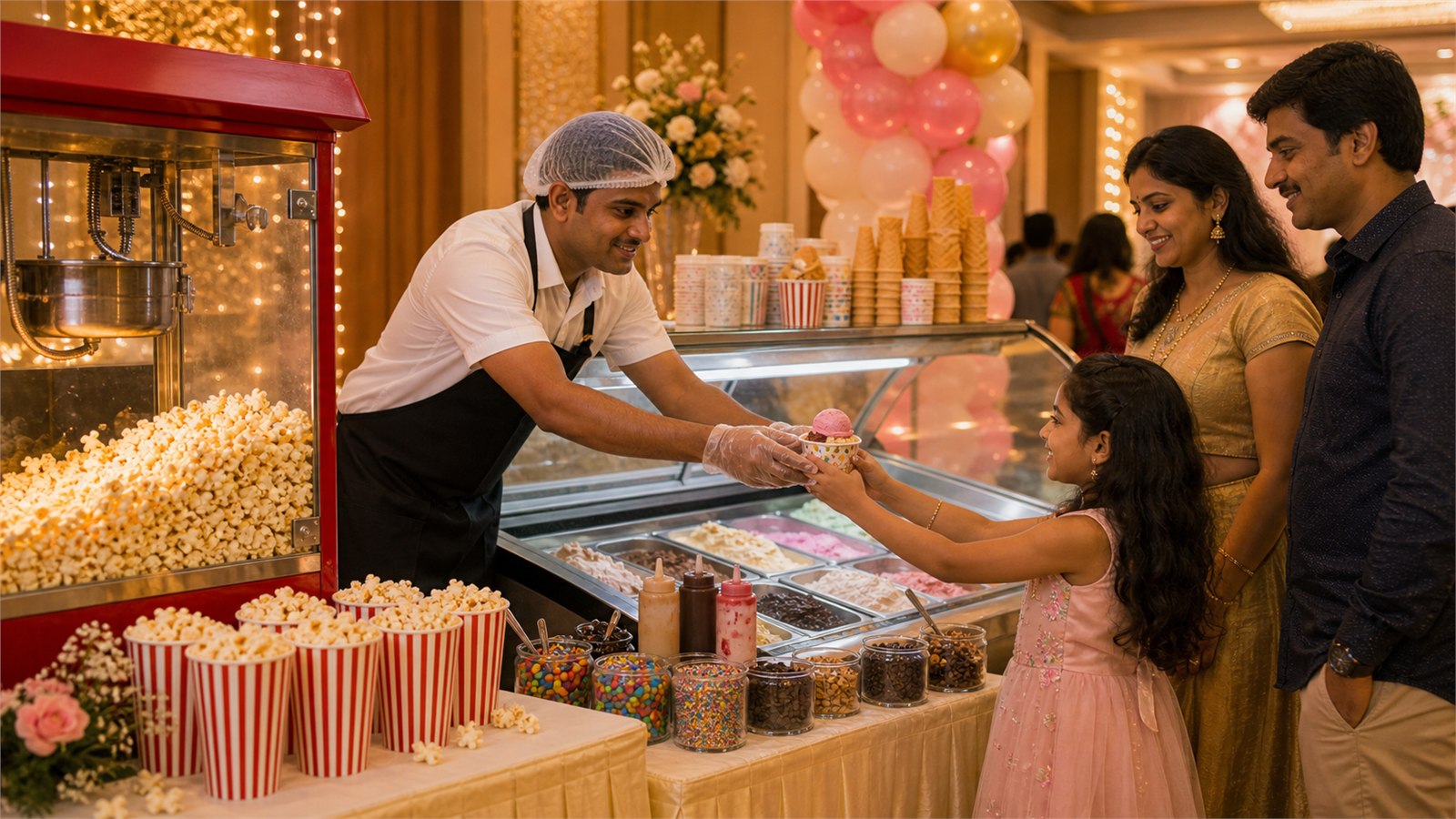 Popcorn and ice cream counter